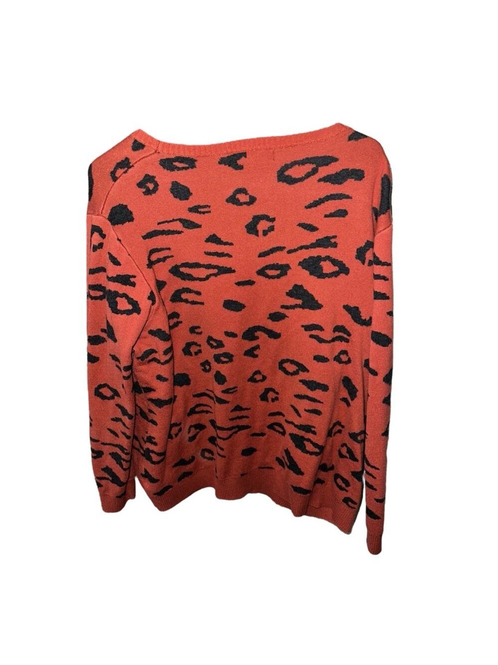 Agnes Orinda Women's Plus Leopard Print Long Sleeve Pullover Sweater - Picture 5 of 9